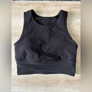 Lululemon Ribbed Black Longline Sports Bra